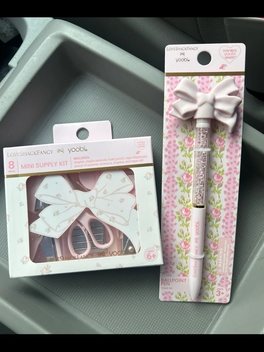 Loveshackfancy x Target mini supply kit and pen with bow on top